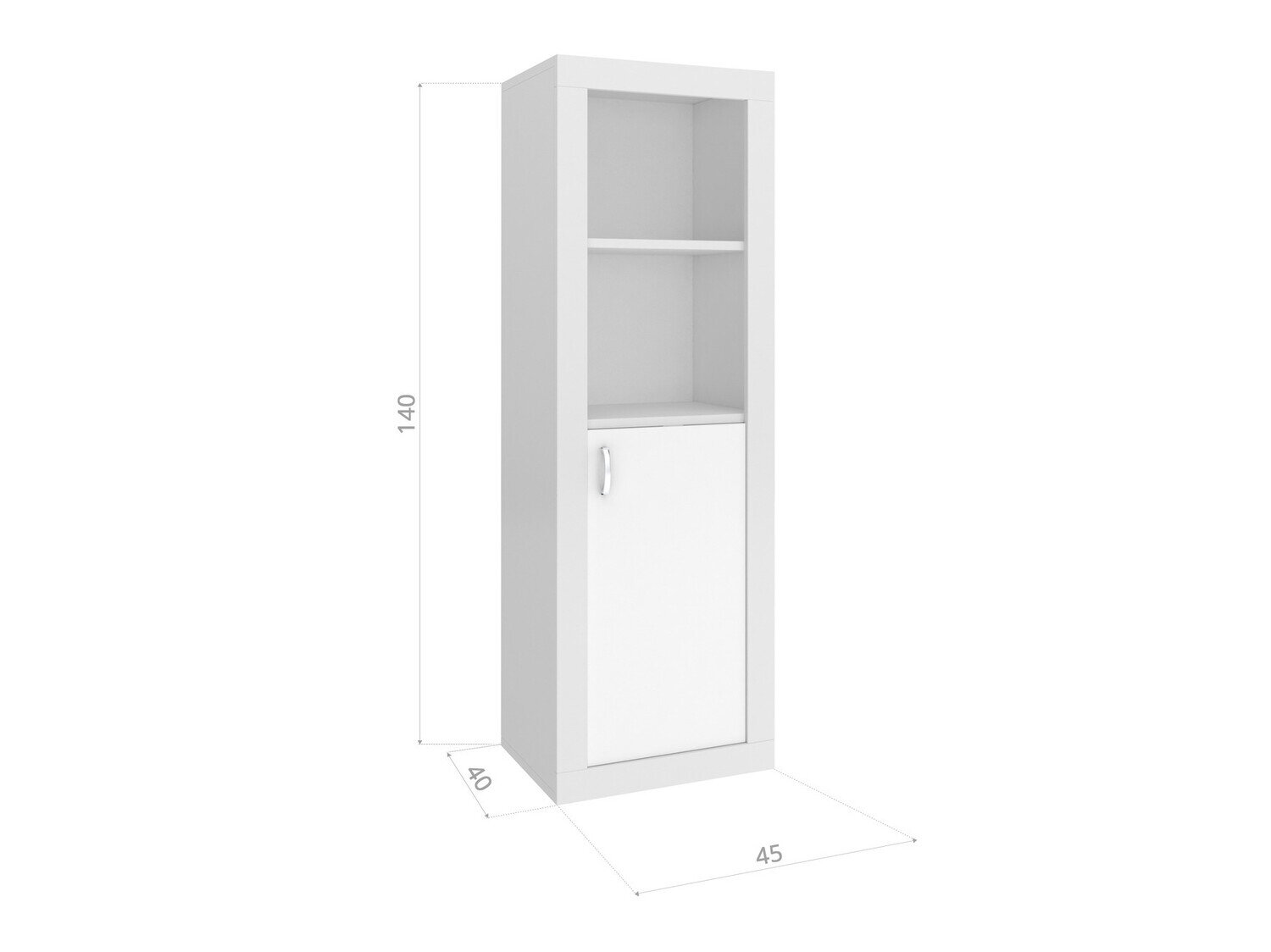 Boekenkast Tentive 105 (Wit + Grijs)