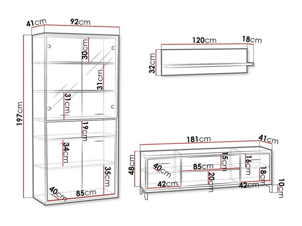 Stuemøbelsæt Etrmoni 119 (Lyst træ + Egetræ)