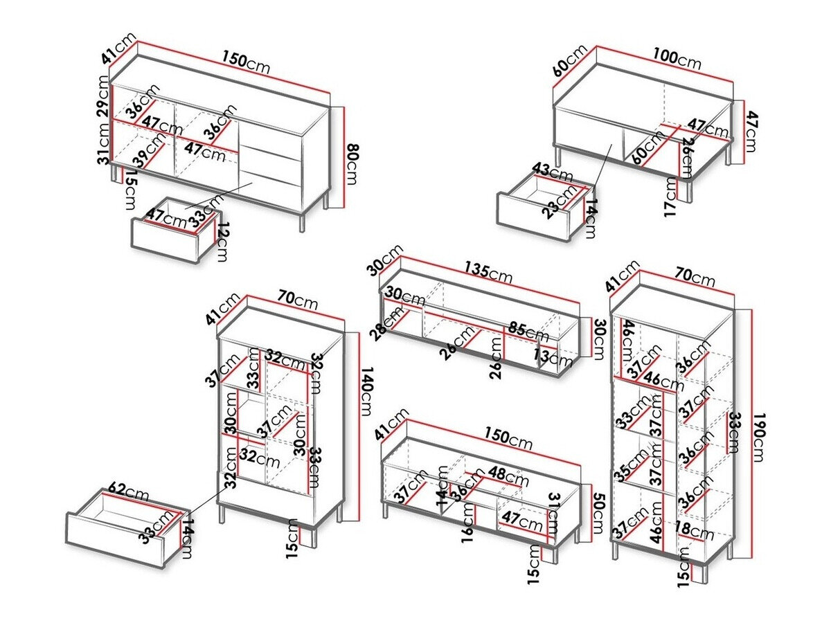 Stuemøbelsæt Lomsore 107 (Lyst træ)