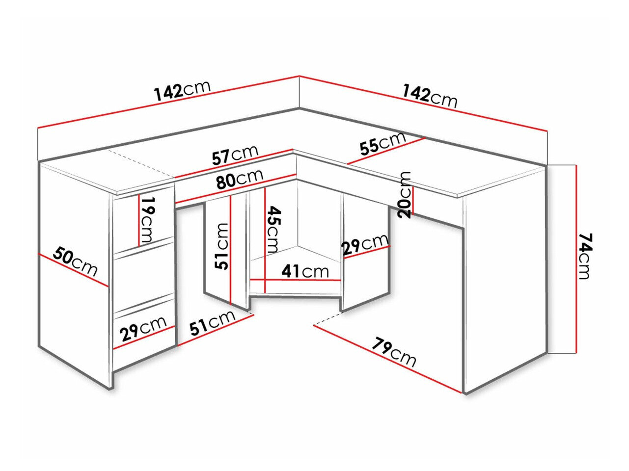 Hjørneskrivebord Comfivo 391