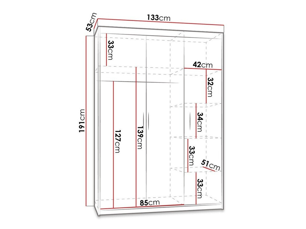 Garderobeskab Novduni 101 (Sonoma eg)