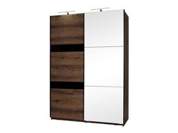 Kledingkast Fivelbo 109 (Klooster eik + Glanzend zwart)