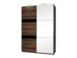 Kledingkast Fivelbo 109 (Klooster eik + Glanzend zwart)