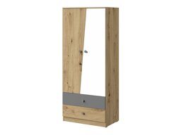 Kledingkast Almira 100 (Artisan eiken + Wit + Grijs)
