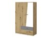 Garderobeskab Almira 102 (Artisan eg + Hvid + Grå)
