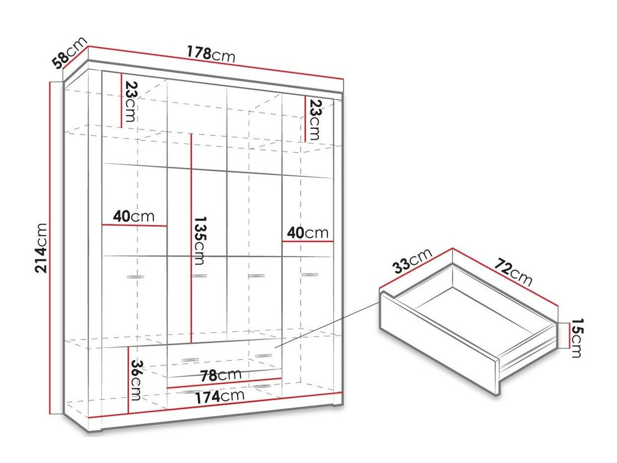 Garderobeskab Serfeno 116 (Mørk aske)