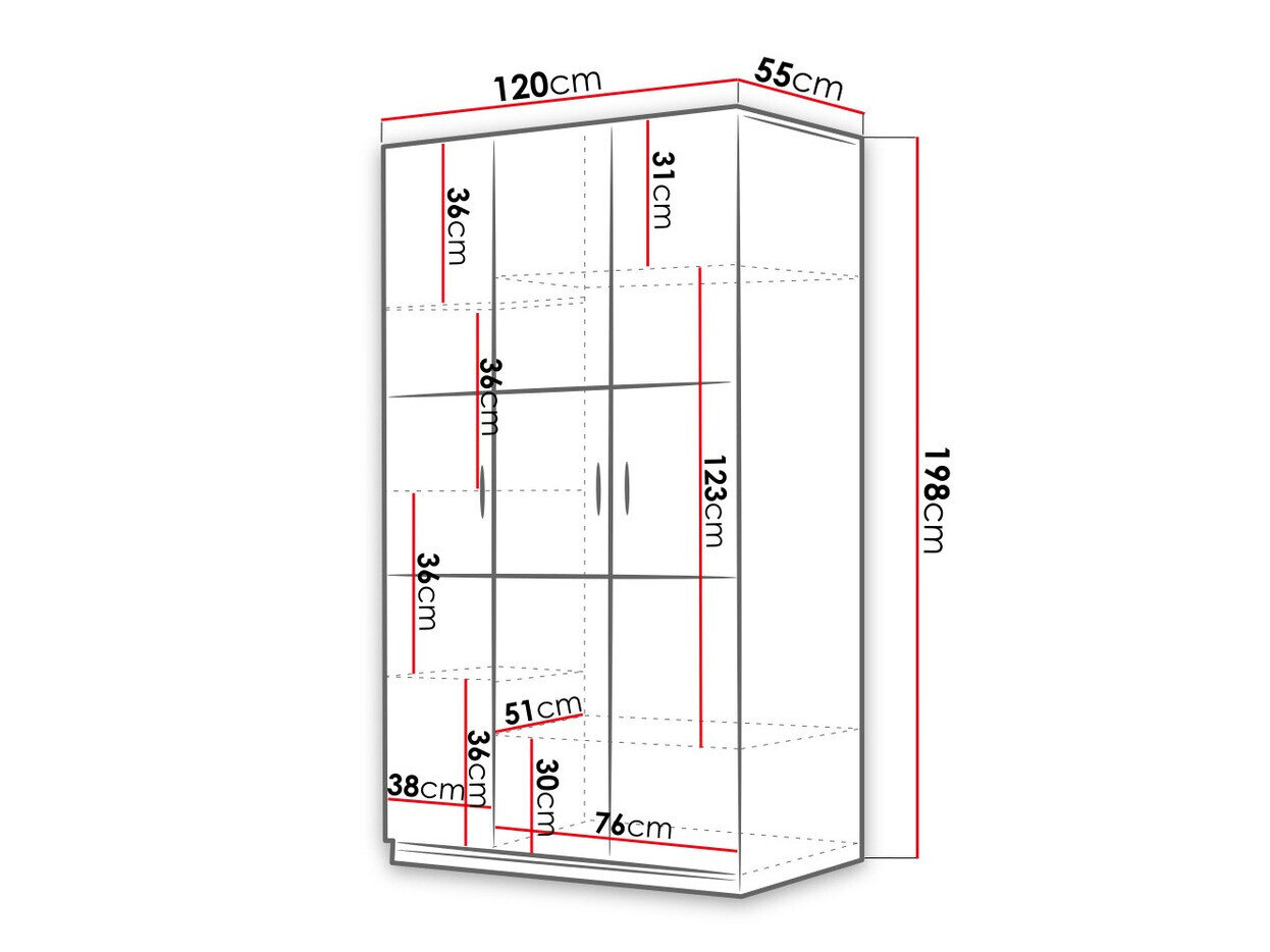 Garderobeskab Campus I (Hvid + Glansfuld hvid)