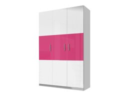 Kledingkast Campus I (Wit + Glanzend wit + Glanzend roze)