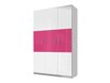 Kledingkast Campus I (Wit + Glanzend wit + Glanzend roze)