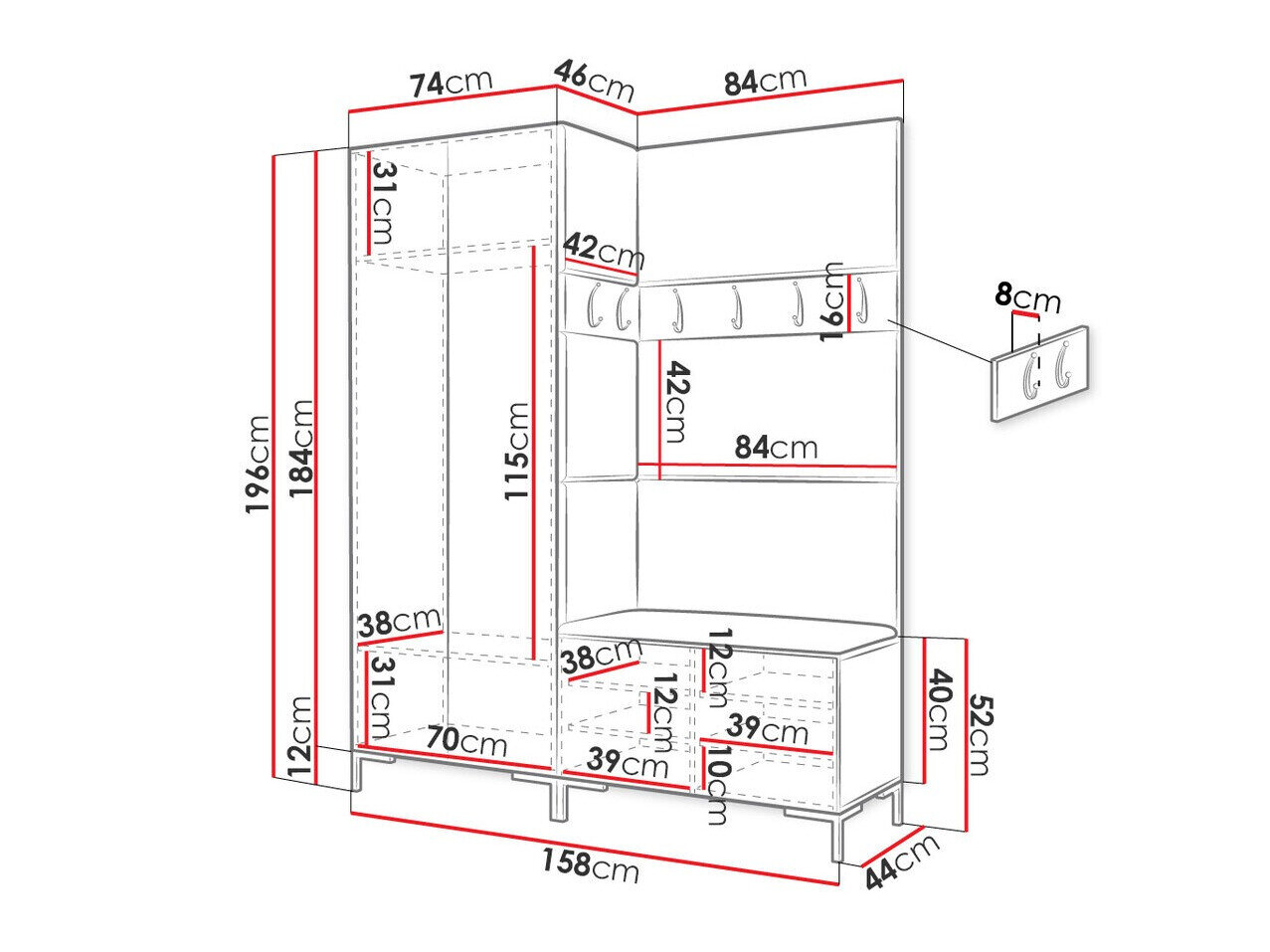 Entrésæt Tivsoa 100 (Sort)