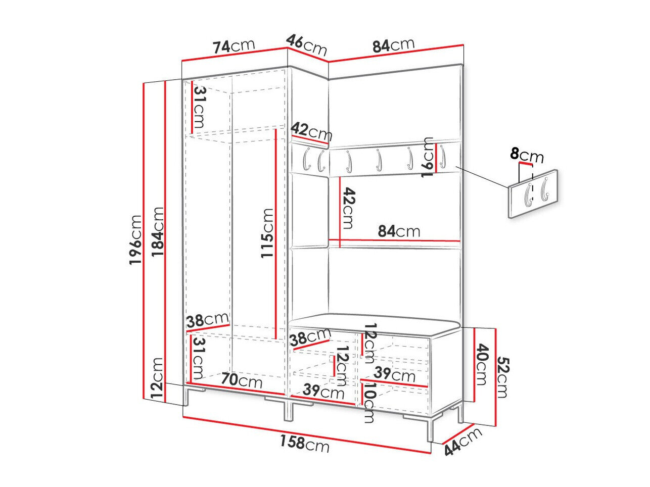Entrésæt Nomal I (Craft egetræ)