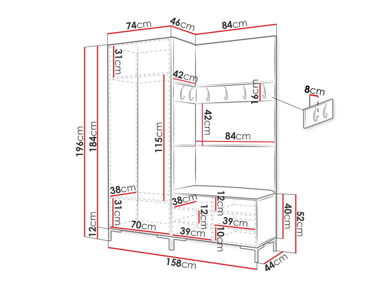 Entrésæt Nomal I (Craft egetræ)