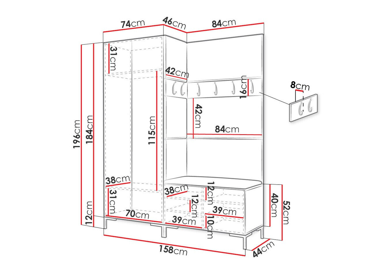 Entrésæt Nomal I (Craft egetræ)