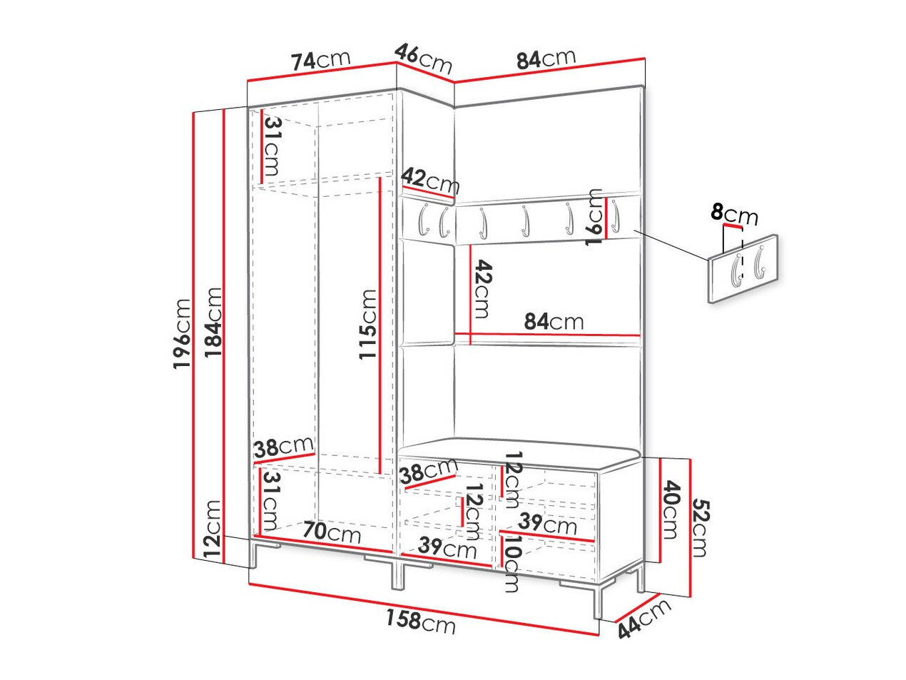 Entrésæt Nomal I (Hvid)