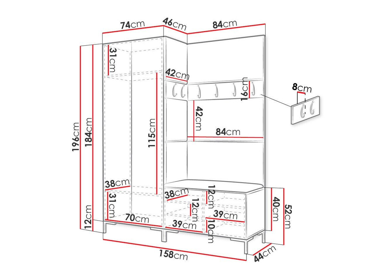 Entrésæt Nomal I (Hvid)