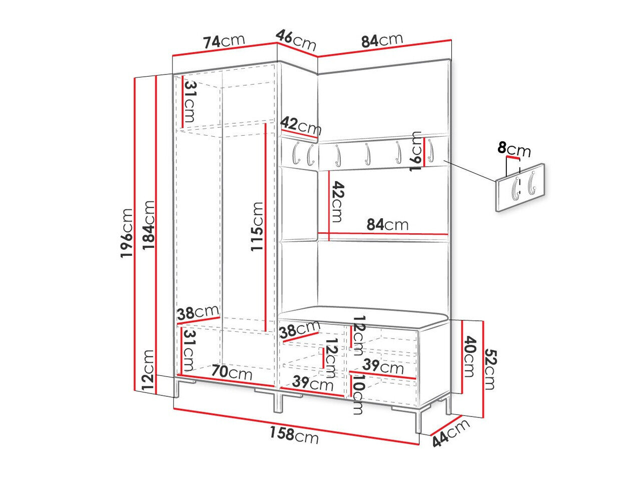 Entrésæt Nomal I (Hvid)