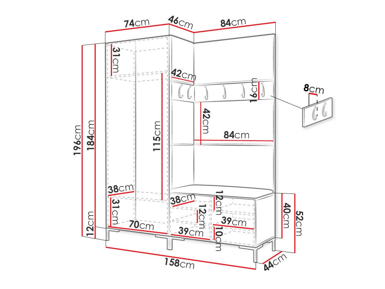 Entrésæt Tivsoa 100 (Craft egetræ)