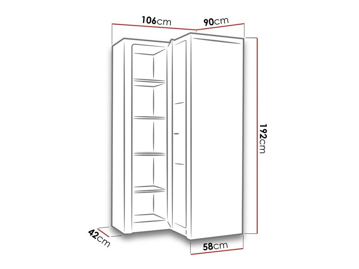 Hjørnegarderob Serfeno 111 (Ask)