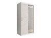 Kledingkast Hartford 258 (Mat wit + Wit marmer)