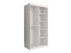 Kledingkast Hartford 258 (Mat wit + Wit marmer)