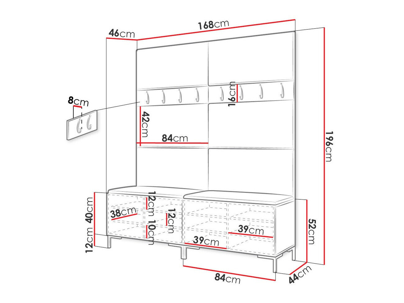 Entrésæt Tivsoa 101 (Craft egetræ)