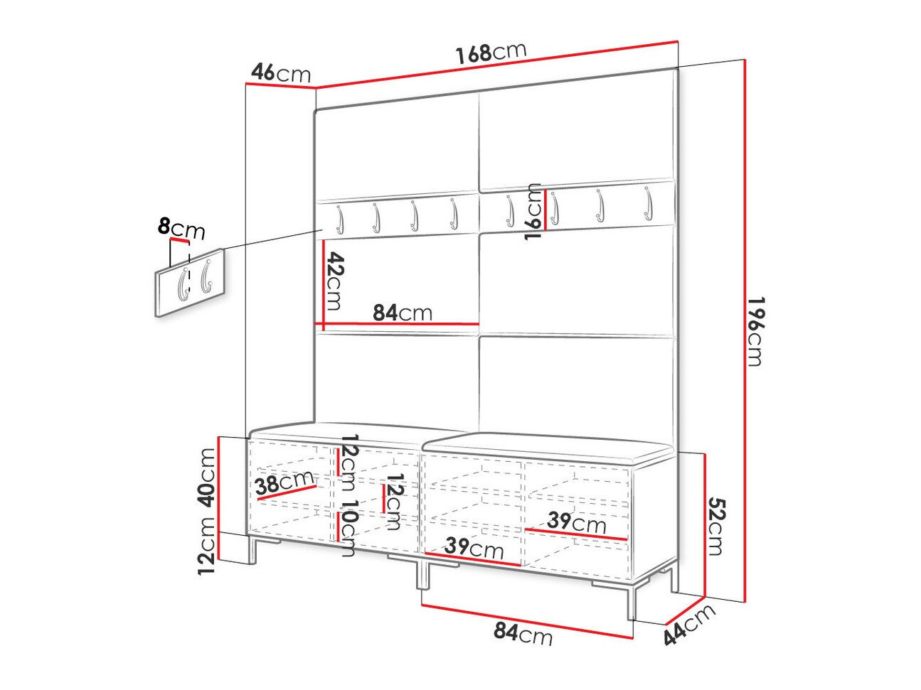 Entrésæt Tivsoa 101 (Craft egetræ)