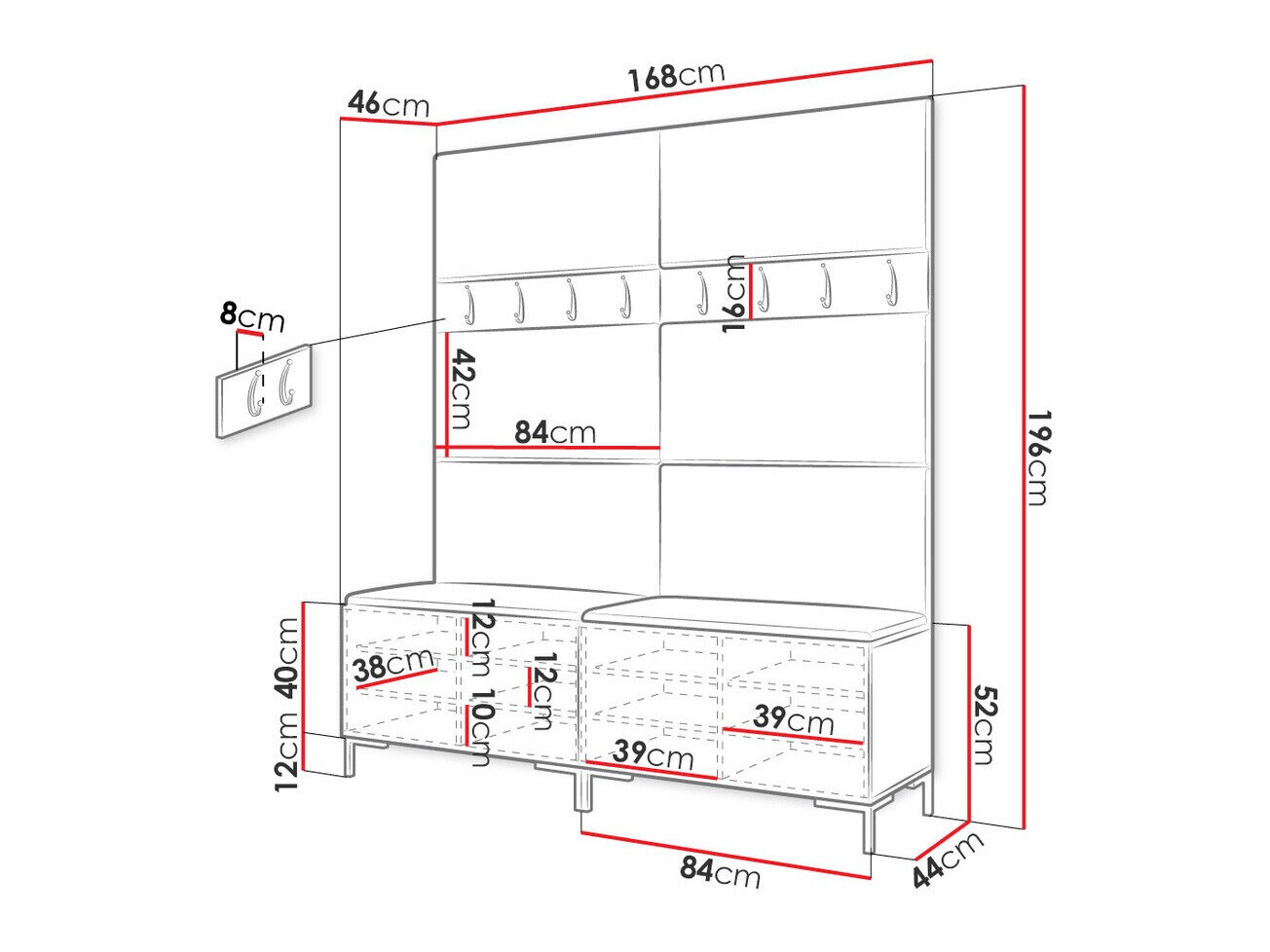 Entrésæt Tivsoa 101 (Craft egetræ)