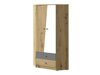 Hoekkledingkast Almira 101 (Artisan eiken + Wit + Grijs)