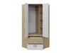 Hoekkledingkast Tolfere 102 (Licht eiken + Wit)