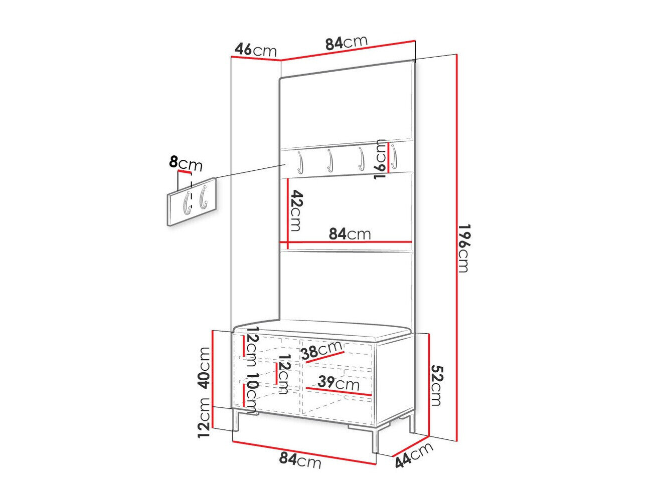 Entrésæt Tivsoa 102 (Øko læder blødt 017)