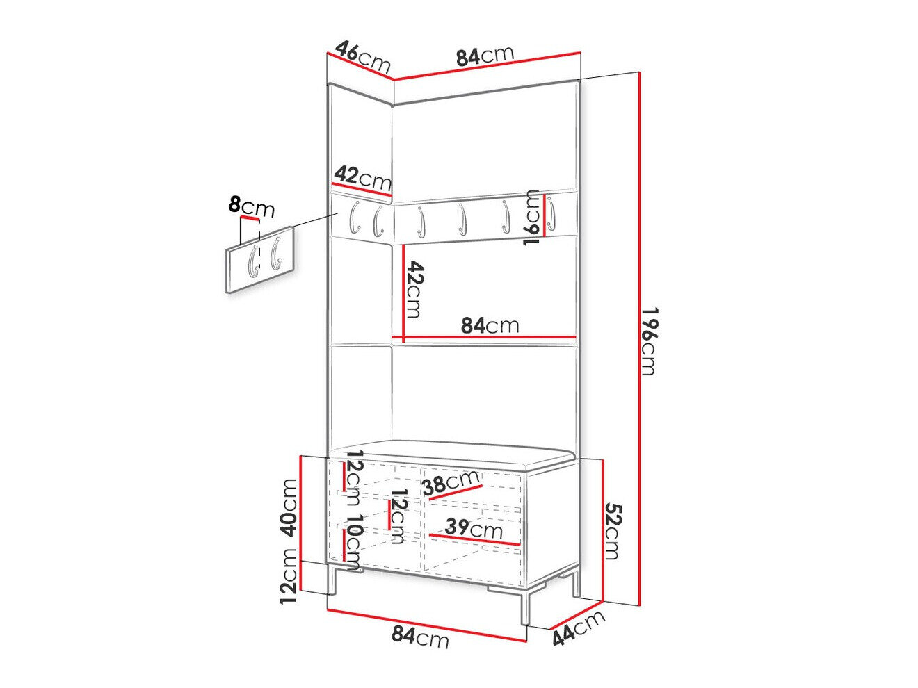 Entrésæt Tivsoa 103 (Craft egetræ)