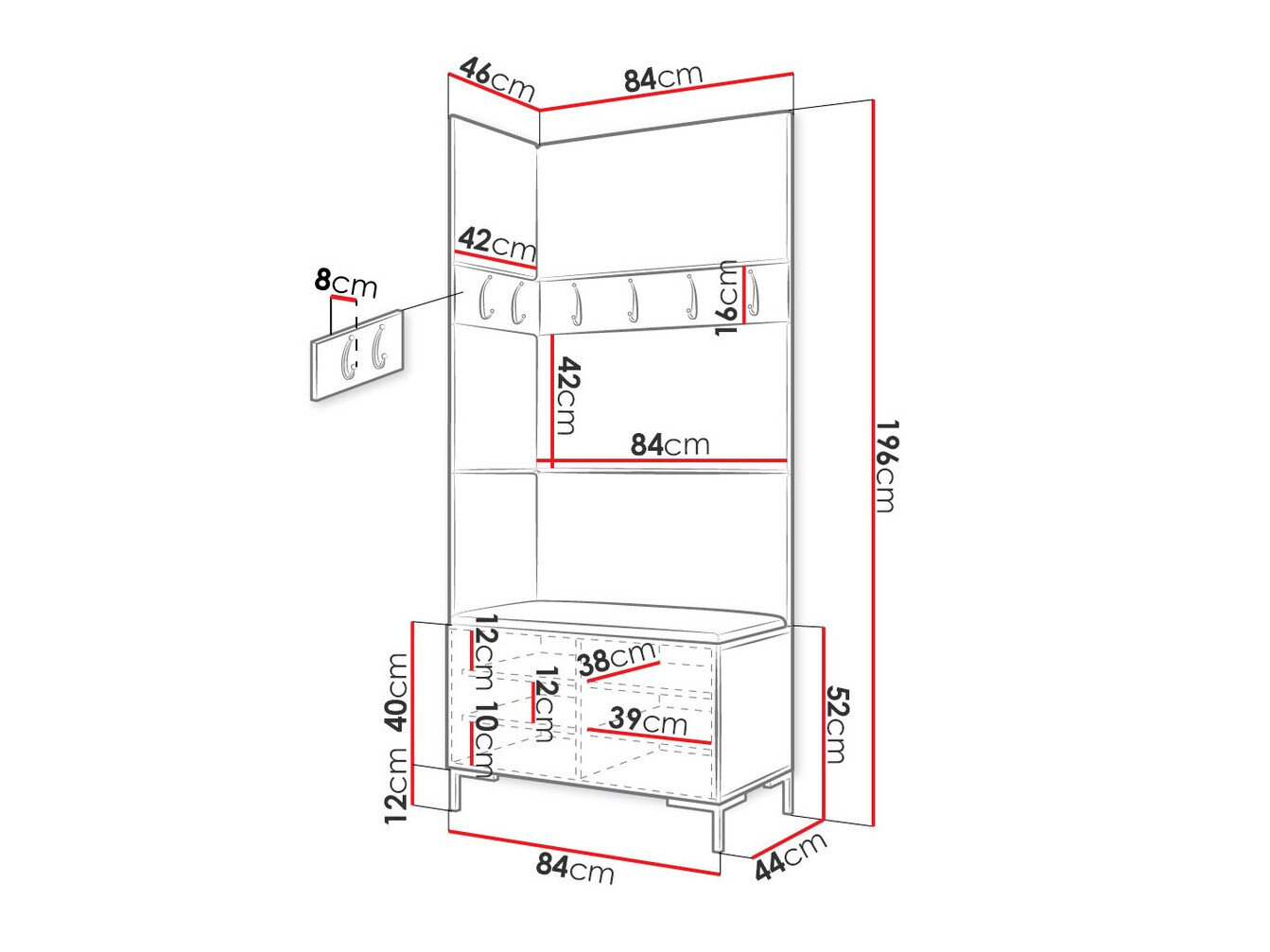 Entrésæt Tivsoa 103 (Hvid)