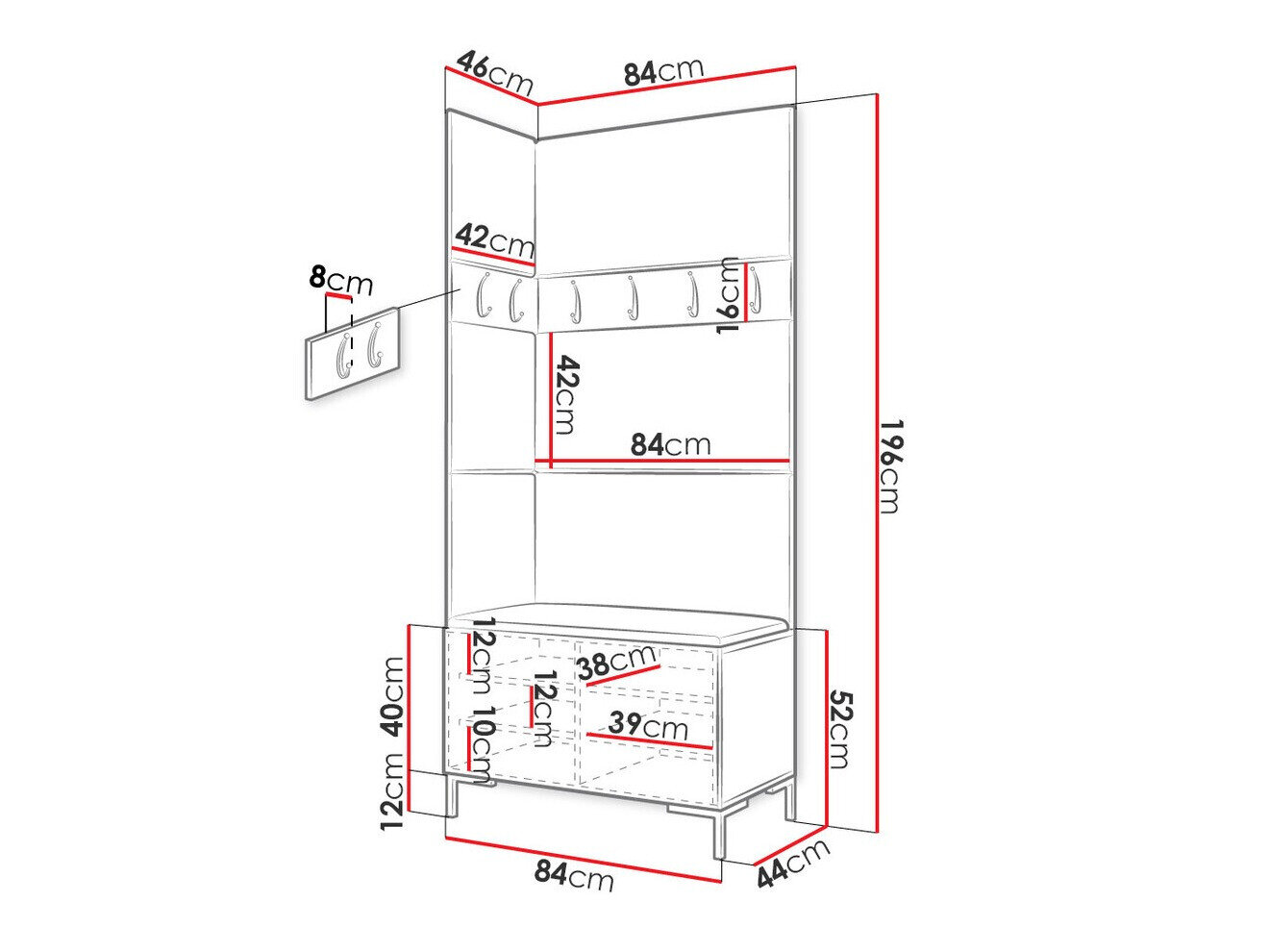 Entrésæt Tivsoa 103 (Hvid)