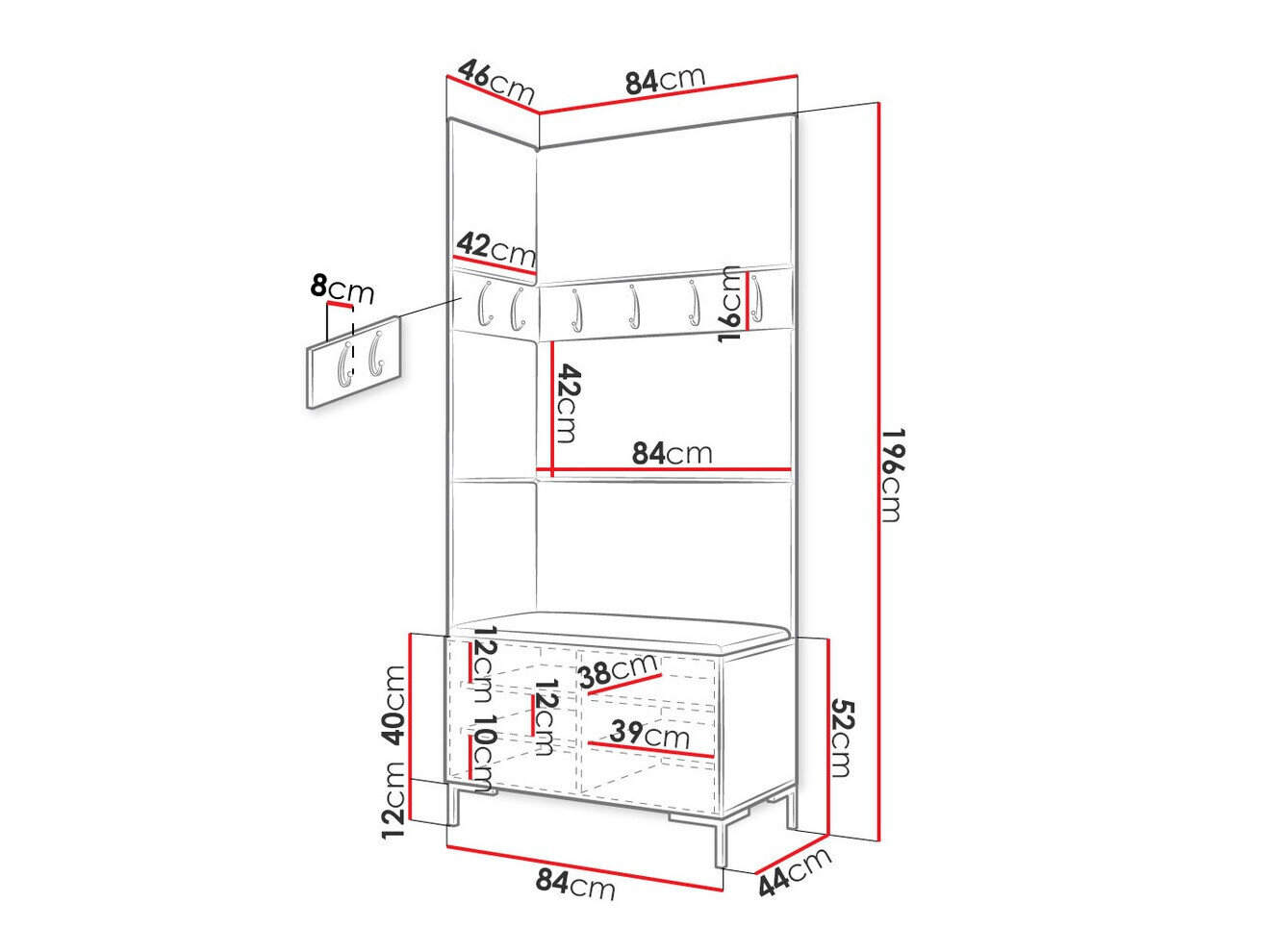 Entrésæt Tivsoa 103 (Hvid)