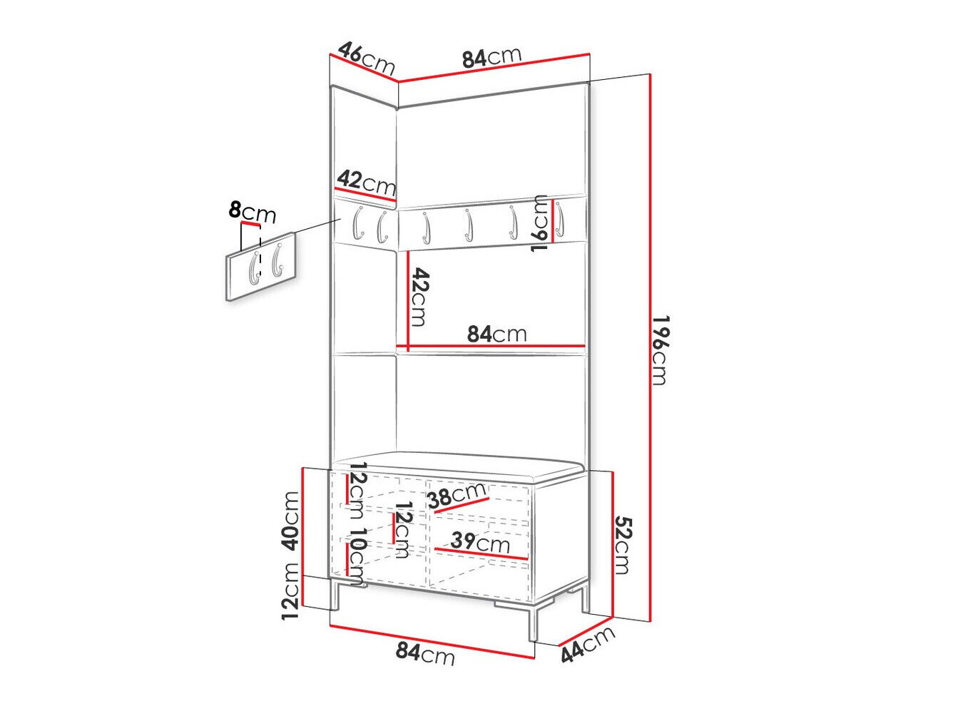 Entrésæt Tivsoa 103 (Hvid)