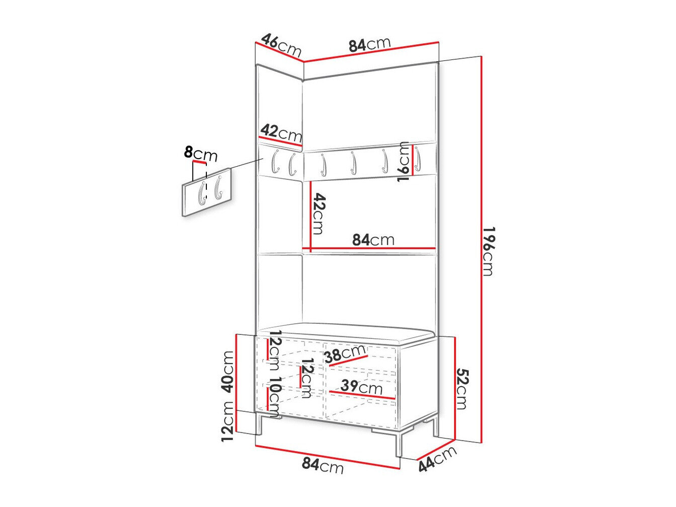 Entrésæt Tivsoa 103 (Sort)