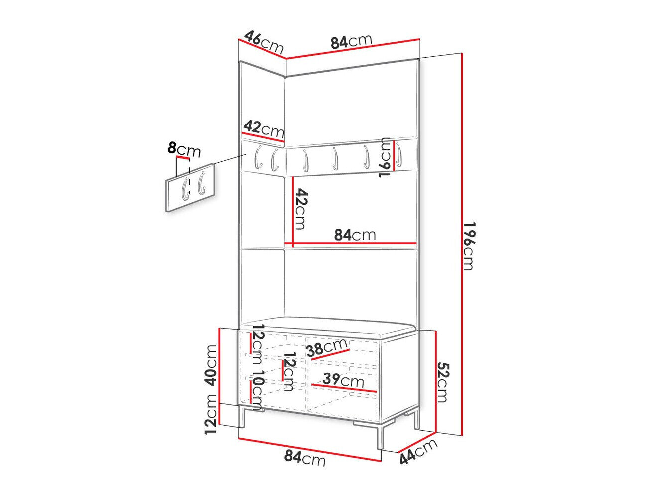 Gangmeubelset Nomal IV (Craft eiken)