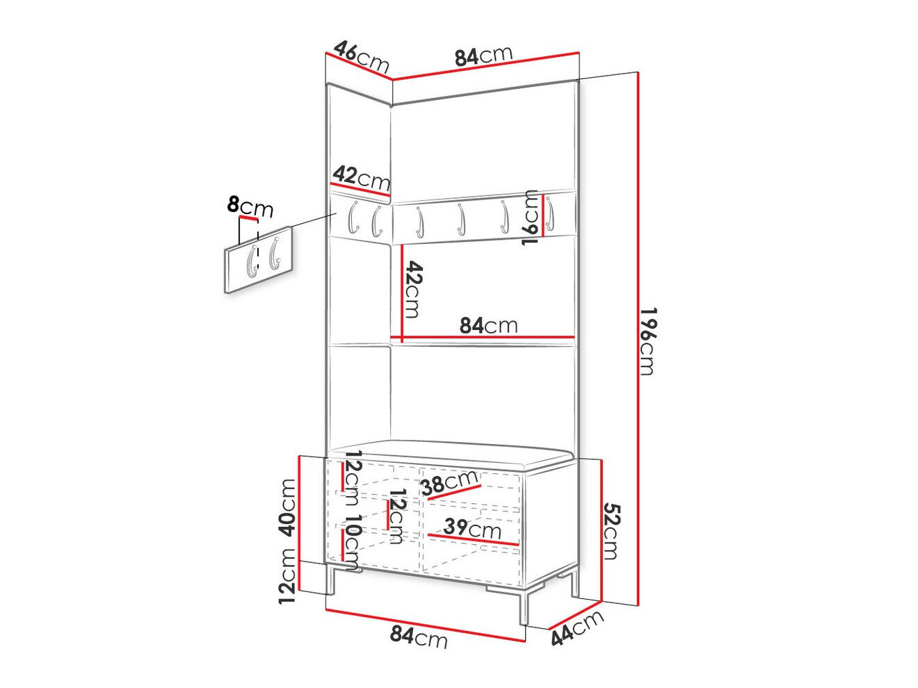 Gangmeubelset Nomal IV (Craft eiken)