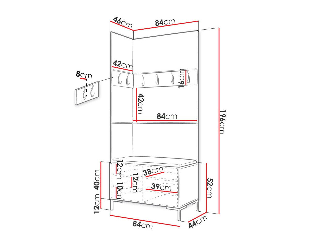 Gangmeubelset Nomal IV (Craft eiken)