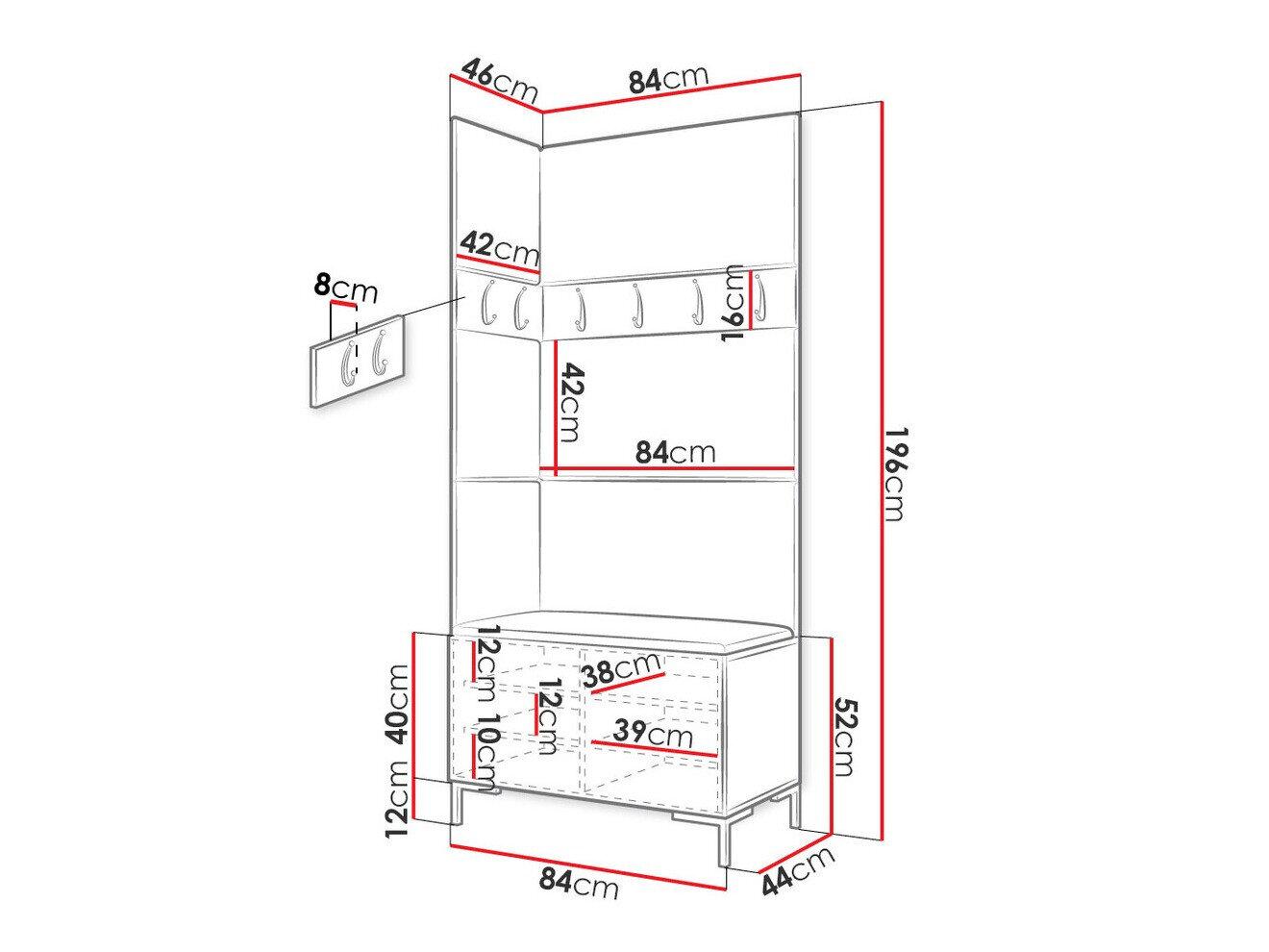 Gangmeubelset Nomal IV (Craft eiken)