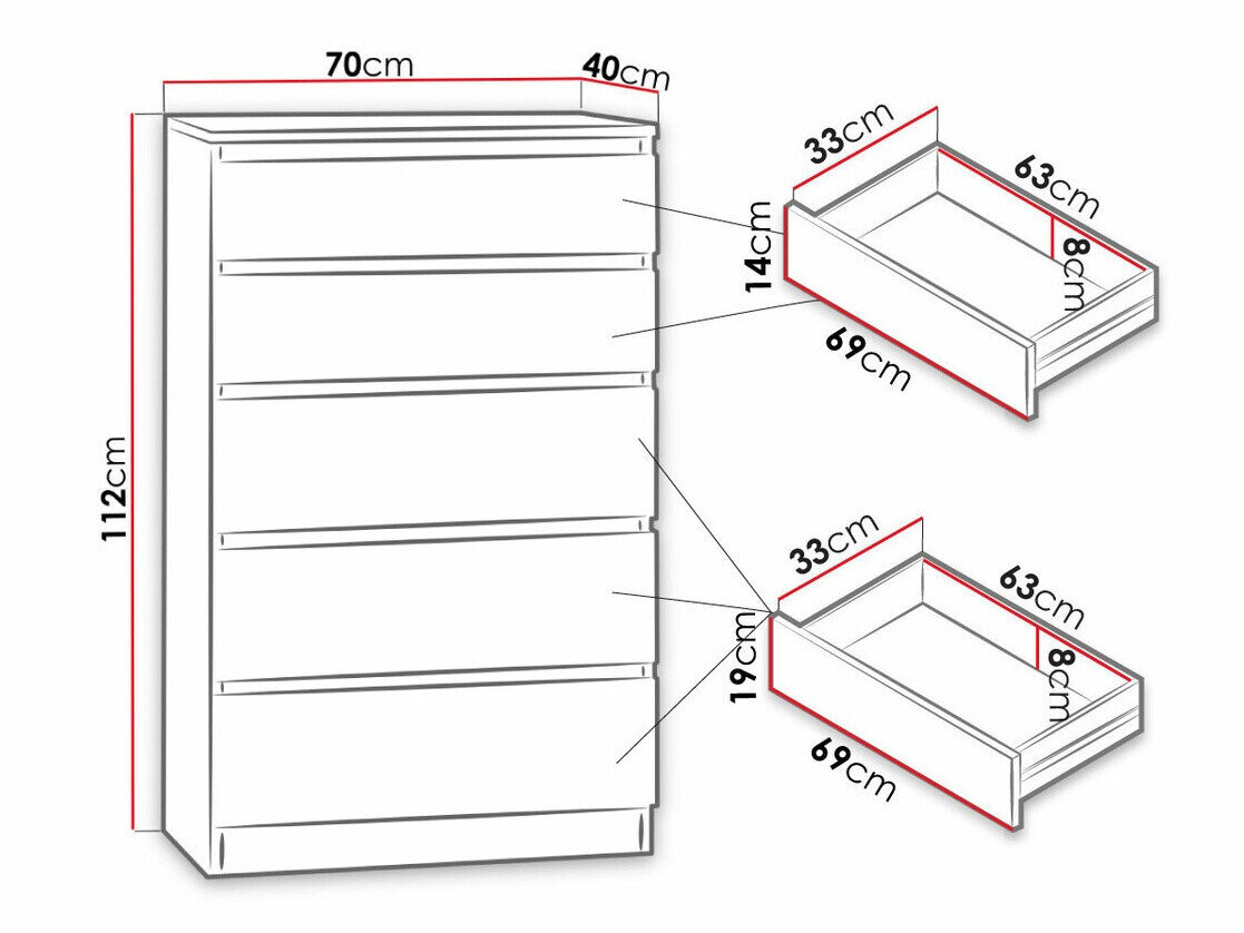 Kommode Comfivo Structor IV (Hvid)