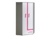 Hoekkledingkast Levtala 102 (Antraciet + Wit + Roze)
