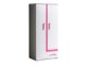 Kledingkast Levtala 101 (Antraciet + Wit + Roze)