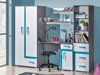 Kledingkast Levtala 101 (Antraciet + Wit + Turquoise)
