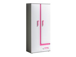 Boekenkast Levtala 103 (Antraciet + Wit + Roze)