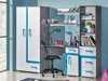 Boekenkast Levtala 103 (Antraciet + Wit + Turquoise)
