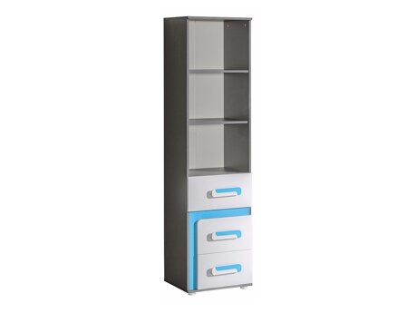 Boekenkast Levtala 105 (Antraciet + Wit + Turquoise)