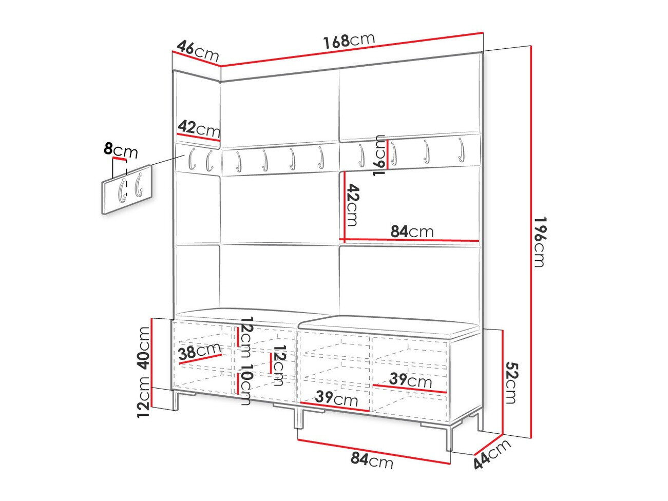 Entrésæt Tivsoa 104 (Øko læder blødt 017)