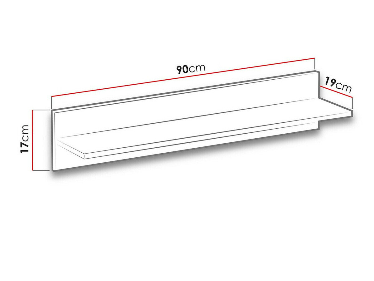 Wandplank Levtala 111 (Licht eiken + Wit)