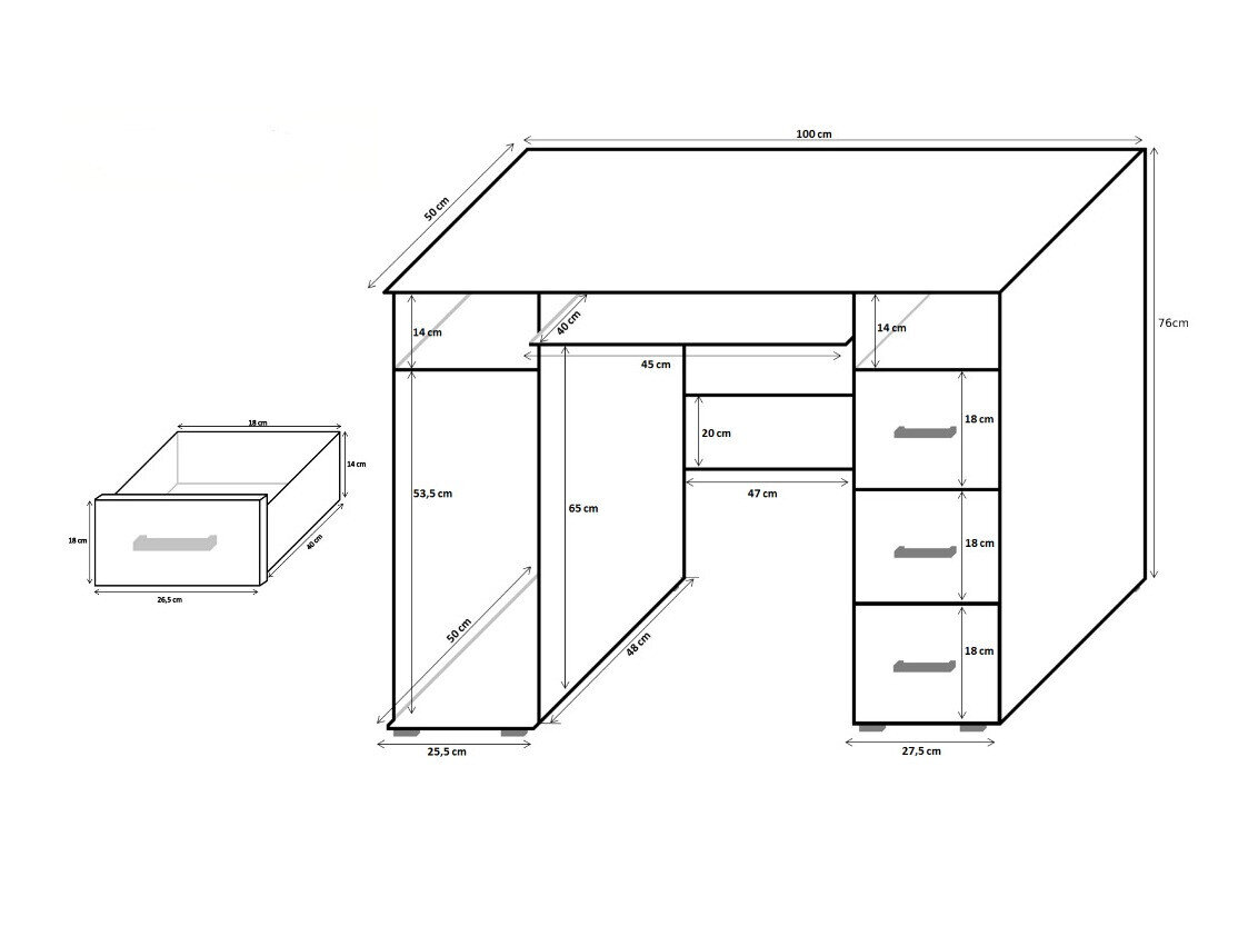 Skrivebord Cirevau 129 (Wenge)